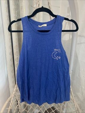 78 & Sunny Blue Moon & Stars Graphic Tank Top | Size Small